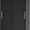 Mirjan24 Schiebetürenschrank Costa I, Kleiderschrank, Stilvoll Schlafzimmer Garderobenschrank (Farbe: Schwarz)