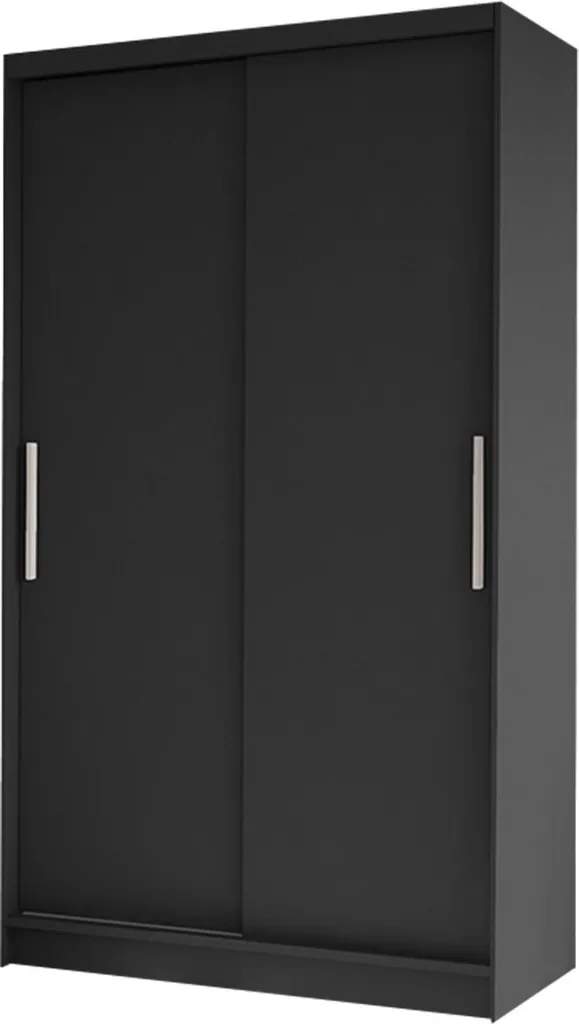 Mirjan24 Schiebetürenschrank Costa I, Kleiderschrank, Stilvoll Schlafzimmer Garderobenschrank (Farbe: Schwarz)