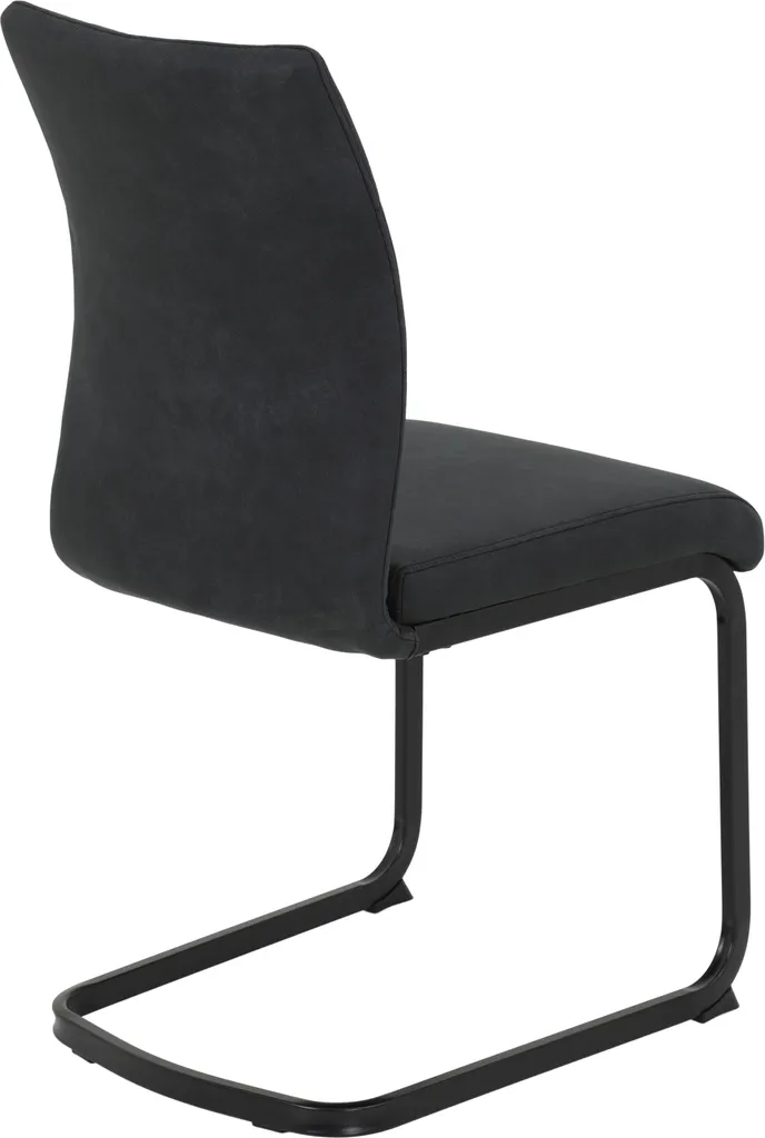 2er Set Esszimmerstuhl Pia-Bezug Microfaser Anthrazit-Metallgestell Vierkantrohr-42cm Breit – Bild 5