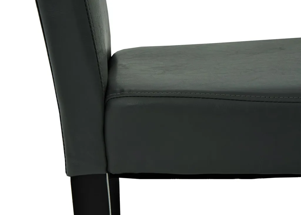 4er-Set Esszimmerstuhl MCW-J99, Küchenstuhl Stuhl Polsterstuhl, Holz Kunstleder Grau, Schwarze Beine – Bild 6