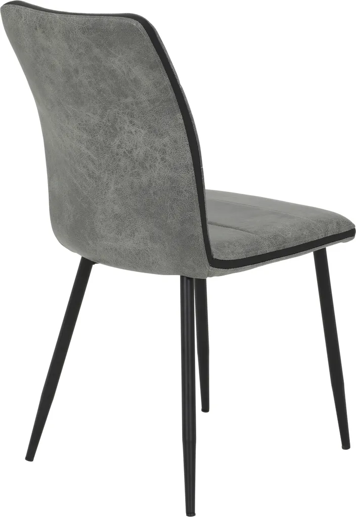 4er Set Stuhl Carolin-Bezug Microfaser Vintage Optik-Metallgestell Rundrohr Pulverbeschichtung Schwarz-44cm Sitzbreite-120kg Belastbar – Bild 7