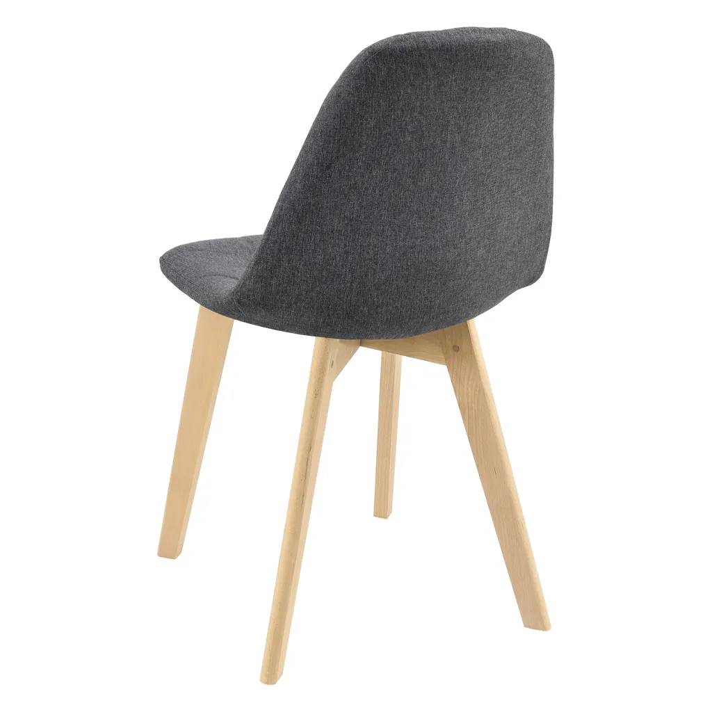 Esszimmerstuhl Kopparberg 2er-Set Stoffbezug Buche Wohnzimmerstuhl 86 X 53 X 47 Cm Dunkelgrau – Bild 5