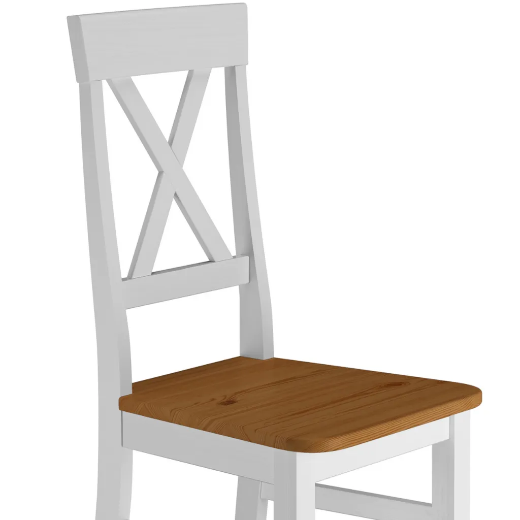 Küchenstuhl Massivholzstuhl Farbton Eiche Und Weiß Esszimmerstuhl Massivholz V-90.71-24WDoppelpack – Bild 8
