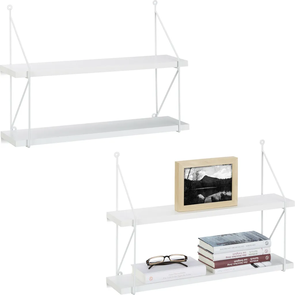 Relaxdays 2 X Hängeregal Für Die Wand Weiß