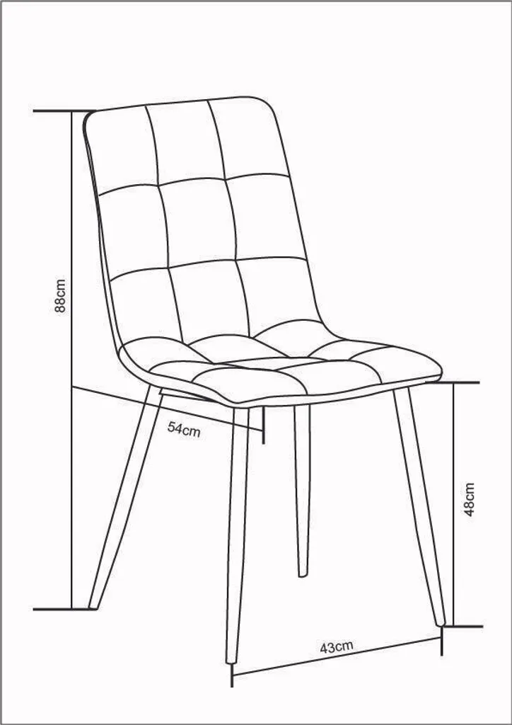 MCCDirect Esszimmerstuhl Henri Im 2er Set Aus Kunstvelourleder Mit Metallbeinen, Designerstuhl, Küchenstuhl, In 4 Farben Erhältlich (Schwarz) – Bild 6