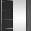 Mirjan24 Schiebetürenschrank Diego III, Kleiderschrank, Stilvoll Schlafzimmer Garderobenschrank (Farbe: Schwarz)
