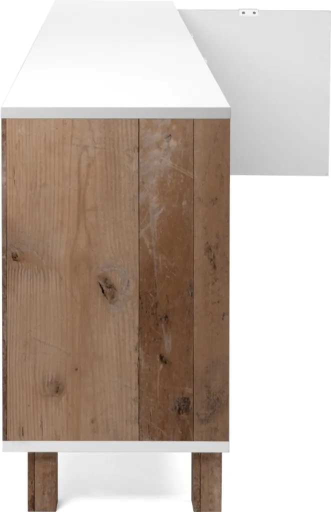 TV Board Lowboard Fernseher Kommode Sideboard Ca. 200 Cm MENORCA 57A Weiß / Old Style – Bild 8