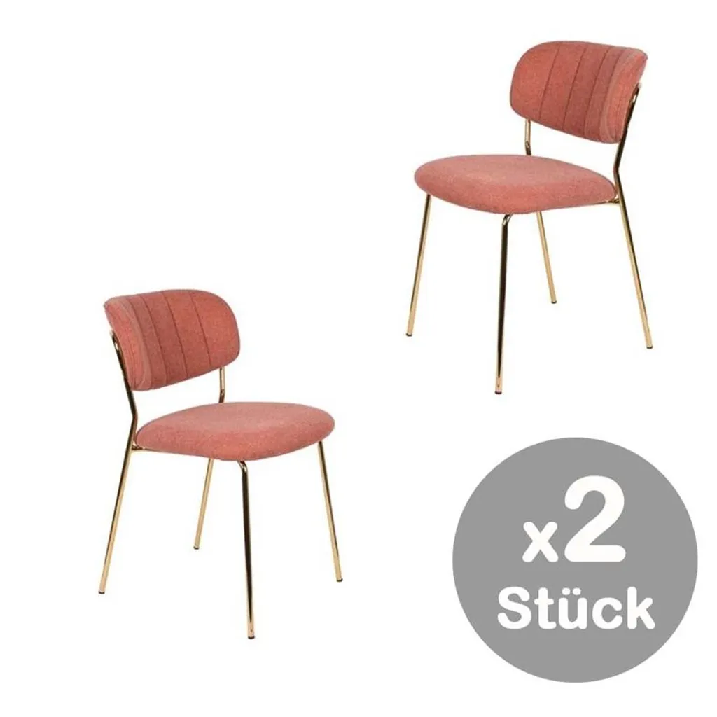 White Label Jolien 2-er Set Stühle Gold / Pink – Bild 10