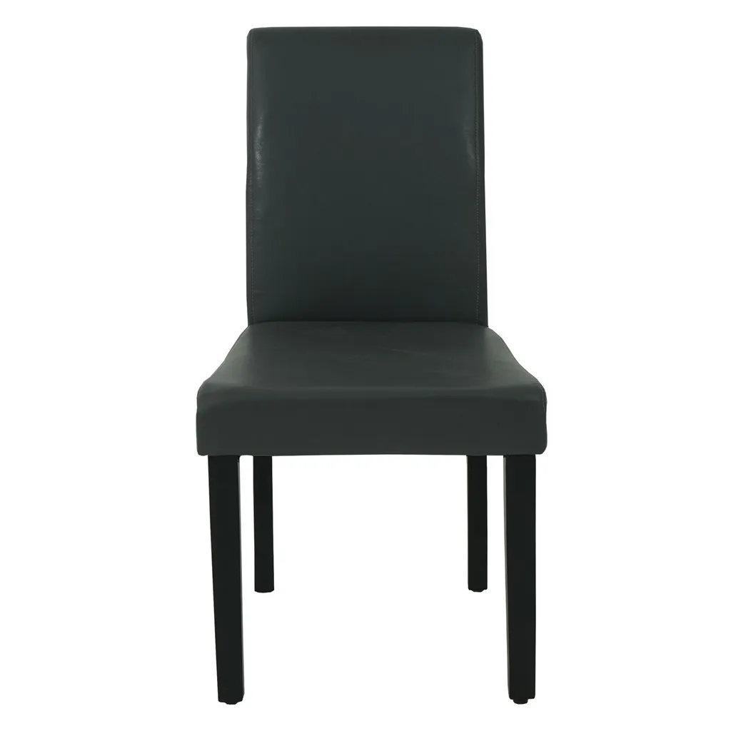 4er-Set Esszimmerstuhl MCW-J99, Küchenstuhl Stuhl Polsterstuhl, Holz Kunstleder Grau, Schwarze Beine – Bild 2