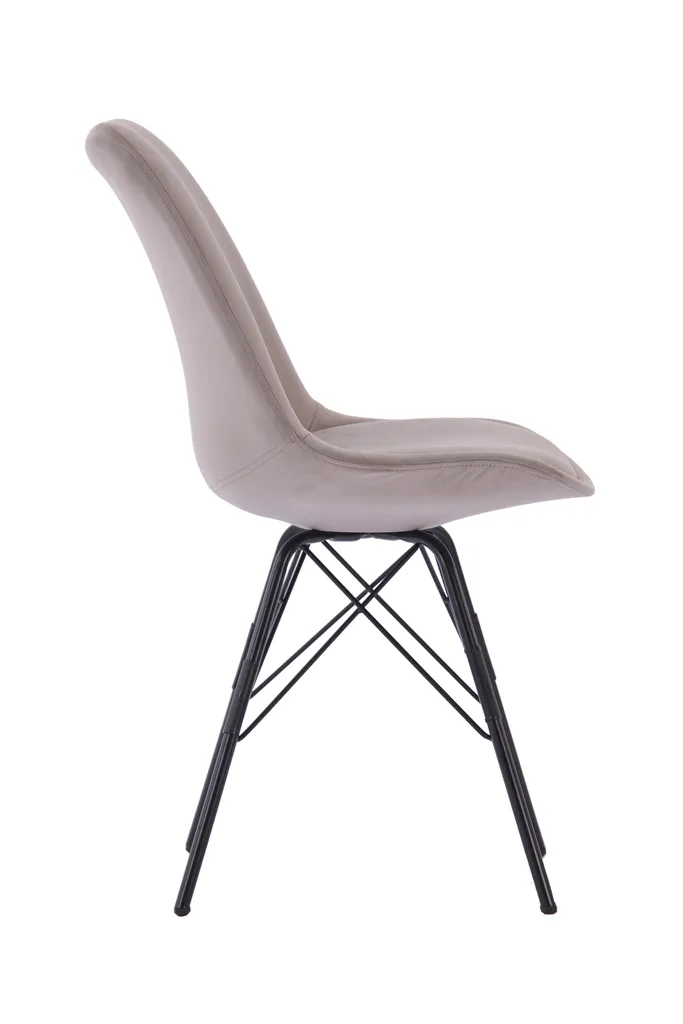 HOMEXPERTS Esszimmerstuhl Ursel 2er-Set, Metall Schwarz, Samt Hellgrau – Bild 6