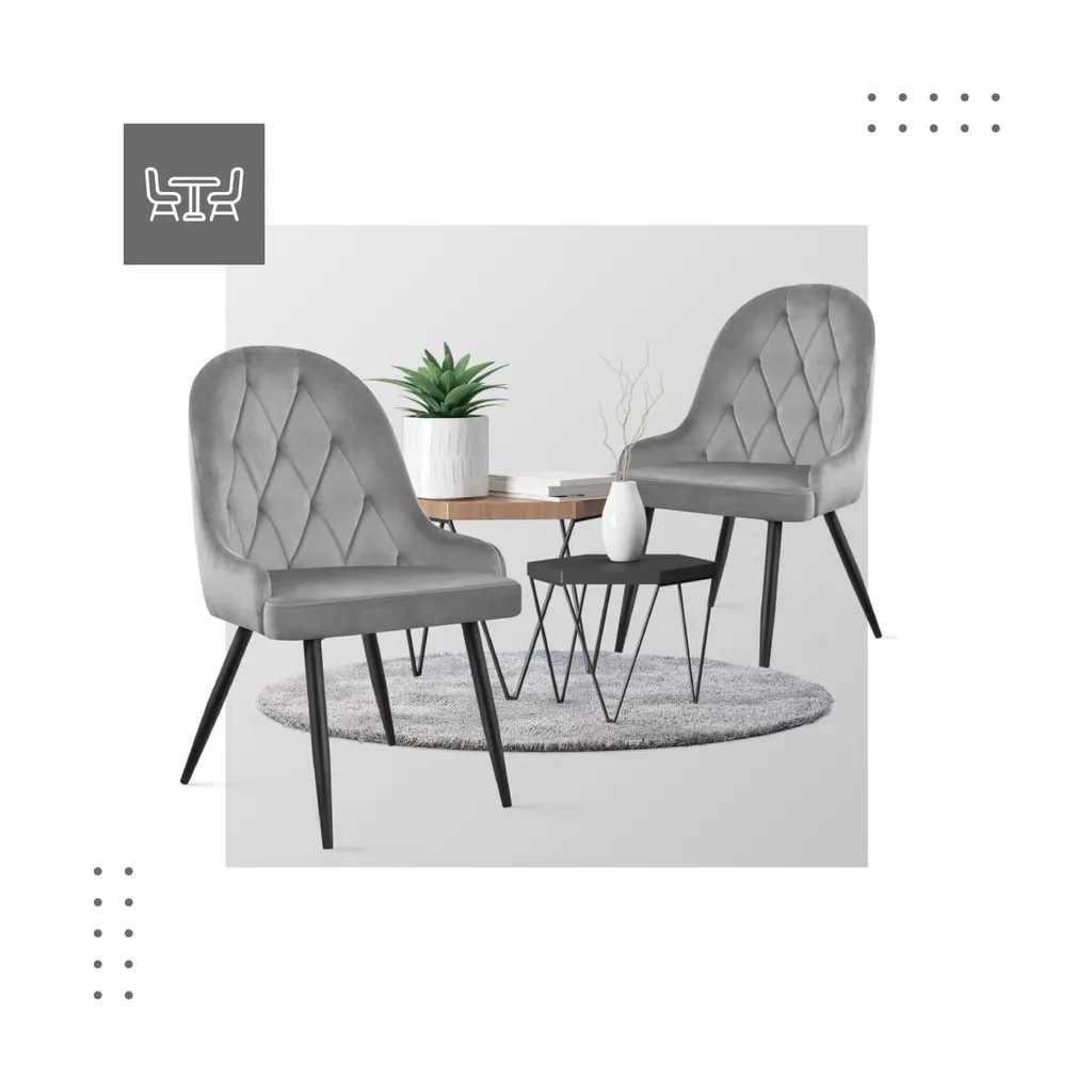 Mark Adler Prince 4.0 Esszimmerstühle Polsterstuhl Wohnzimmerstuhl Sessel Mit Rückenlehne Aus Samt Bis 130 Kg Grau – Bild 7