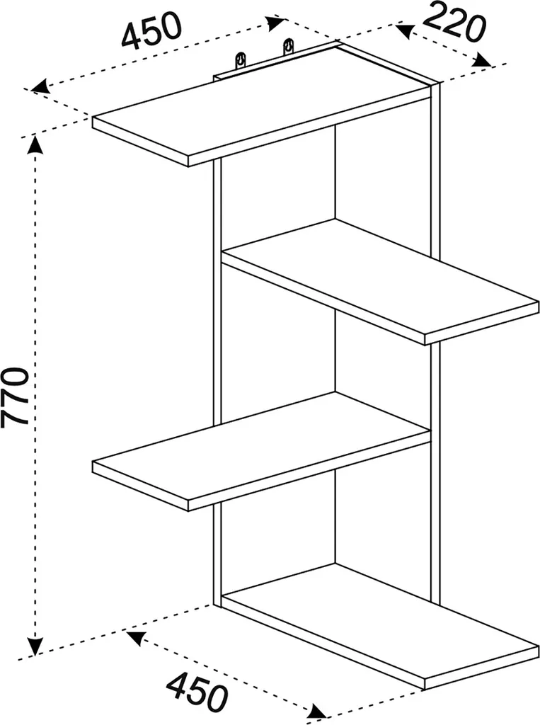 VCM Holz Wandregal Hängeregal Eckregal Wandboard Regal Balos Weiß – Bild 4