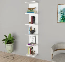 Wandregal Surahammar Wandboard 180 X 34,5 X 30 CmNachbildungegal Schweberegal Mit 6 Ablagefächern Wandmontage Für Wohnzimmer Arbeitszimmer Weiß