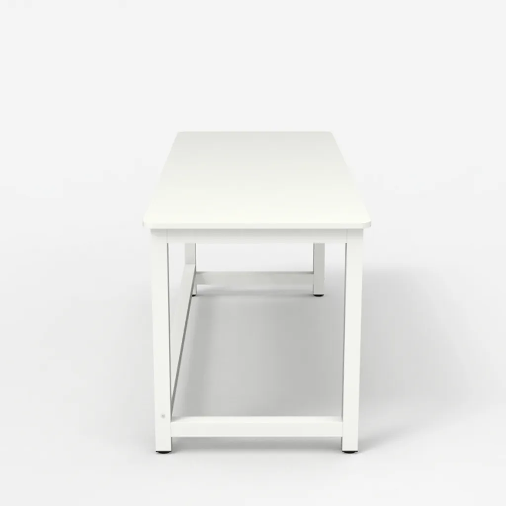 Rechteckiger Bürotisch 120x60cm Holz Metall Modern Weiß Bridgewhite 120Farbe: Weiß, Höhe (cm): 74, Breite (cm): 120, Tiefe (cm): 60, Zusammensetzung: WOOD, METAL, Länge (cm): 60 – Bild 5