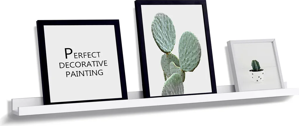 SONGMICS Wandregal Schweberegale,110 X 10 Cm, Modernes Regal Weiß Schweberegale Für Fotorahmen Und Bücher LWS46WT – Bild 2