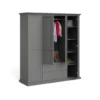 Paris Kleiderschrank 4-türig Matt Grau
