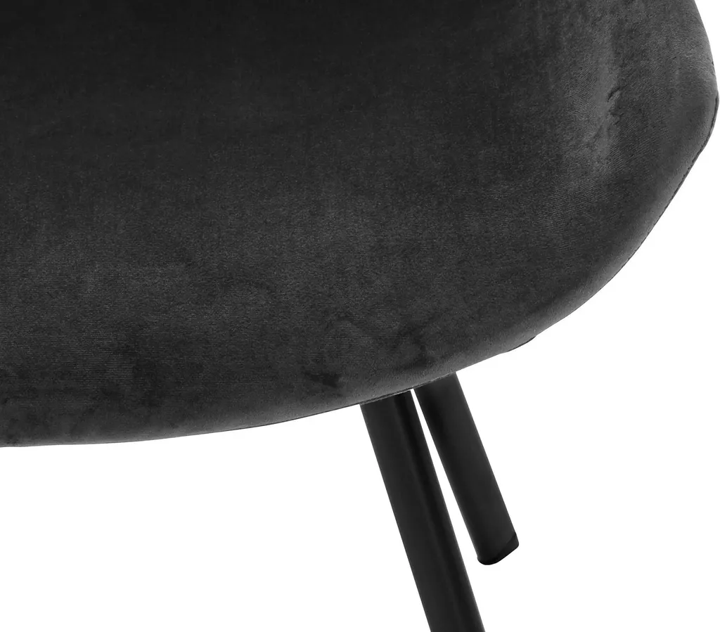 HOMEXPERTS Esszimmerstuhl Rose 2er-Set, Metall Schwarz, Samt Schwarz – Bild 2