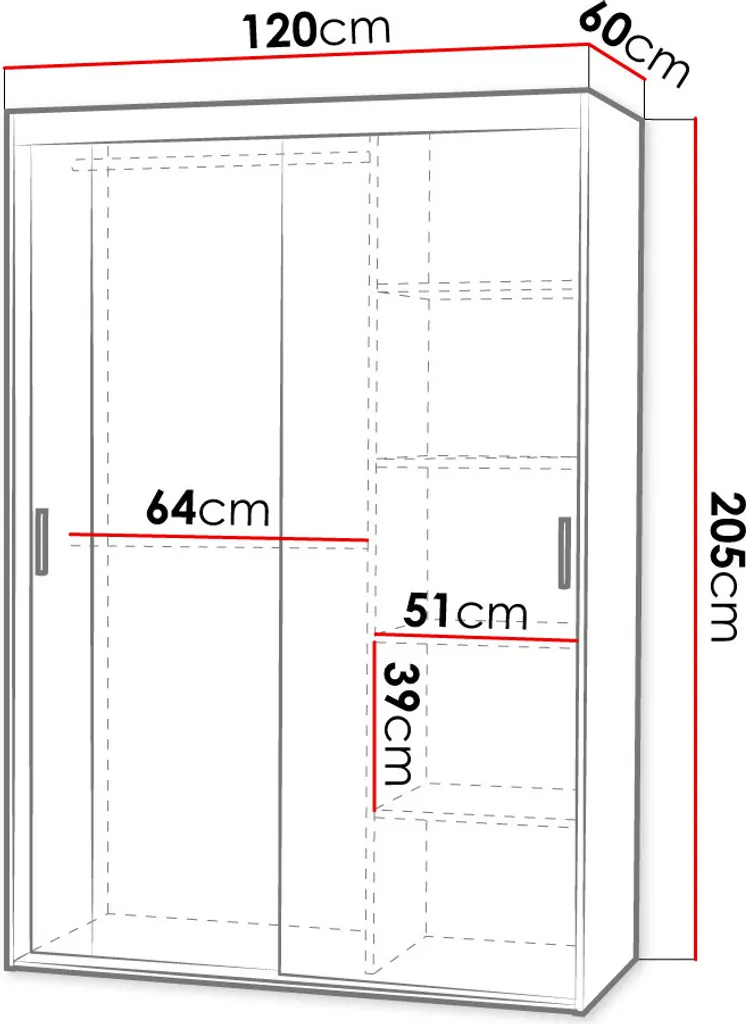 Mirjan24 Schiebetürenschrank Rejat, Mit Spiegel, Kleiderschrank Vom Hersteller (Weiß) – Bild 7
