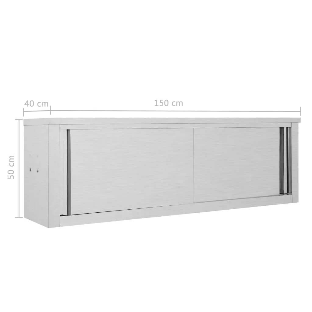 VidaXL Wandhängeschrank Mit Schiebetüren 150×40×50 Cm Edelstahl – Bild 7