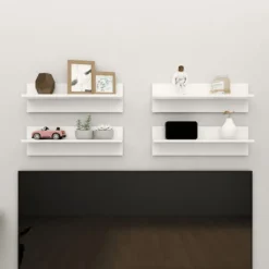 VidaXL Wandregale 4 Stk. Weiß 60x11,5x18 Cm Holzwerkstoff