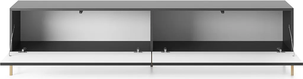 Selsey TV-Schrank Lammelo TV-Lowboard Schwarz Lamellenfront 175 Cm Breit – Bild 2