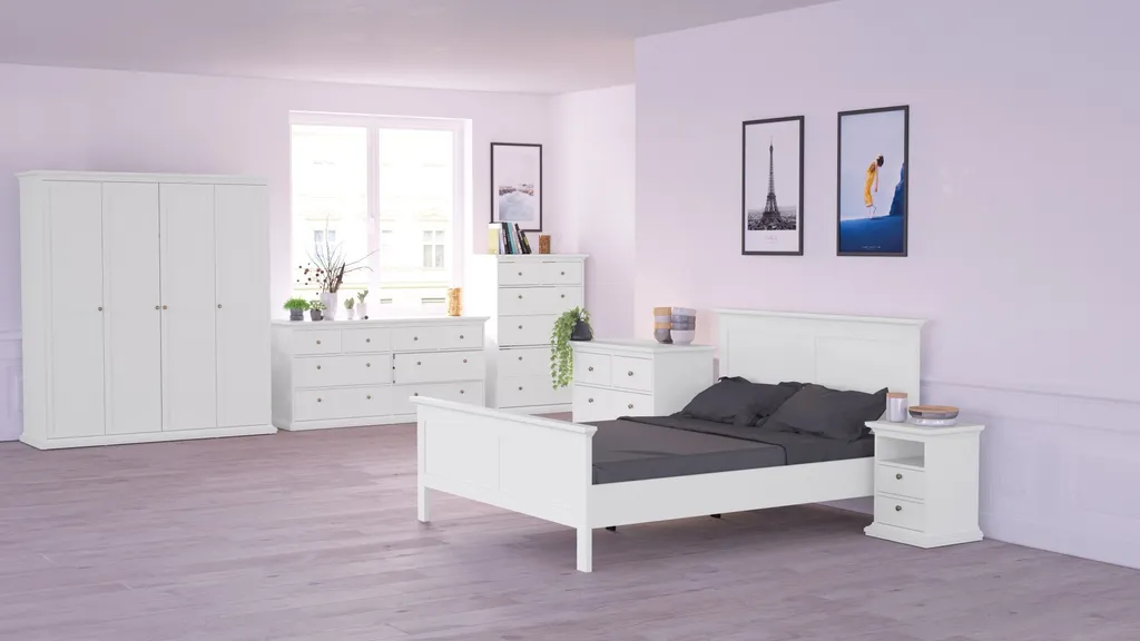 Paris Kleiderschrank 4-türig Weiß – Bild 11