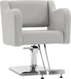 Barberpub Hydraulischer Friseurstuhl, Friseursessel Bedienungsstuhl Höhenverstellbar, Barber Chair Drehstuhl Schönheitssalon-stuhl Friseureinrichtung, Kunstleder, 3802 (Grau)