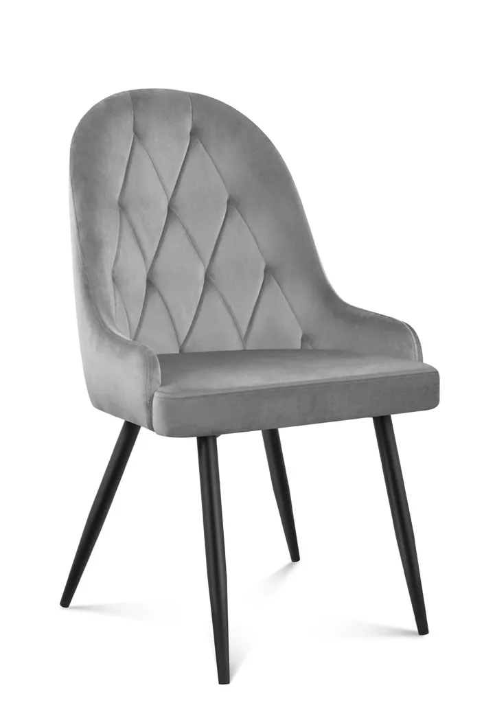 Mark Adler Prince 4.0 Esszimmerstühle Polsterstuhl Wohnzimmerstuhl Sessel Mit Rückenlehne Aus Samt Bis 130 Kg Grau