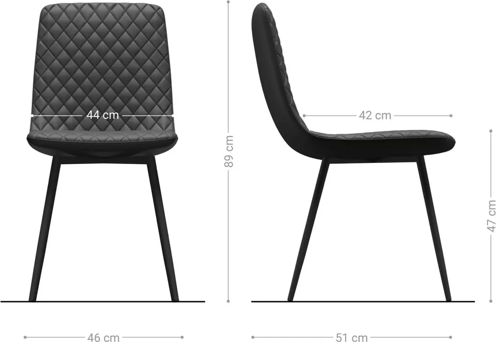 DELIFE 4-er-Set-Esszimmerstuhl Novi-Adesso Grau Samt 4-Fuß Konisch – Bild 5