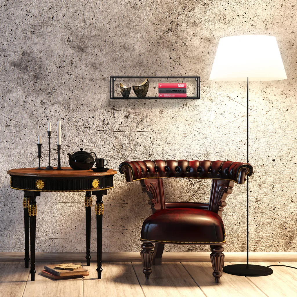 Relaxdays Schwarzes Wandregal Aus Metall – Bild 2