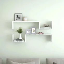 VidaXL Wandregale 2 Stk. Hochglanz-Weiß 100x15x20 Cm Holzwerkstoff