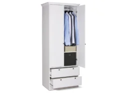 Kleiderschrank Mehrzweckschrank Schlafzimmerschrank Schrank Weiß "Landsted I"