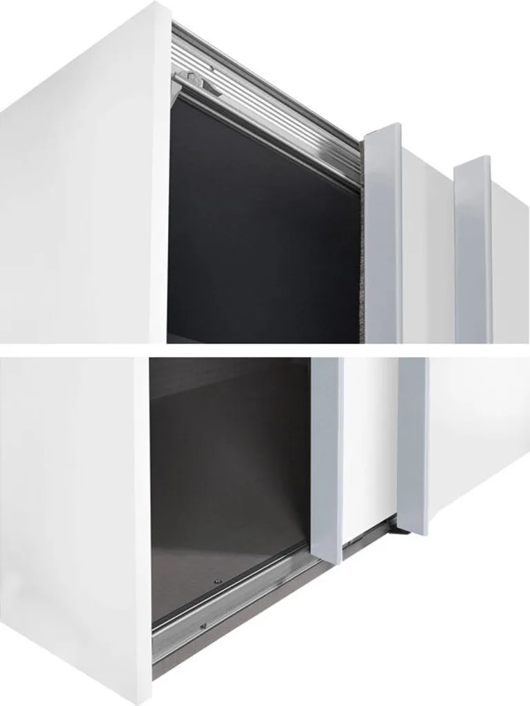 Schwebetürenschrank Bramfeld Kleiderschrank 180cm Weiß Weißglas – Bild 3