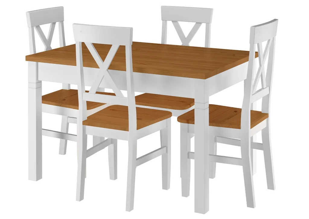 Küchenstuhl Massivholzstuhl Farbton Eiche Und Weiß Esszimmerstuhl Massivholz V-90.71-24WDoppelpack – Bild 4