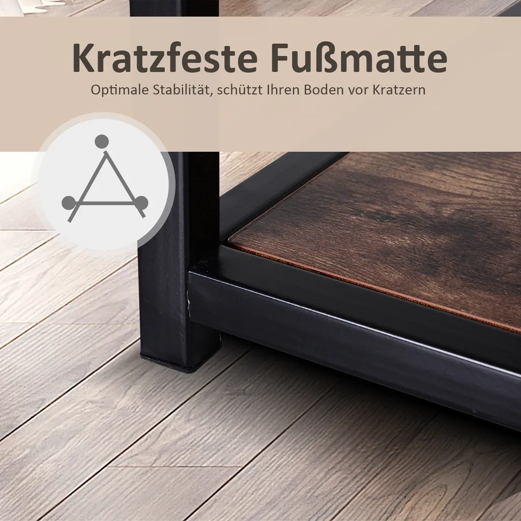 HOMCOM TV Schrank Lowboard TV-Regal Im Industrie-Design 3-stufig Spanplatte Natur 120 X B40 X H45 Cm – Bild 4