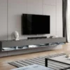 FURNIX TV-Schrank ALYX 300 Cm Lowboard Mit LED-Beleuchtung Anthrazit