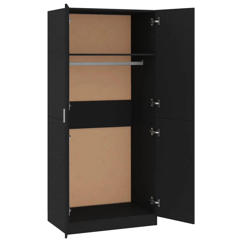 VidaXL Kleiderschrank Schwarz 80x52x180 Cm Holzwerkstoff – Bild 5