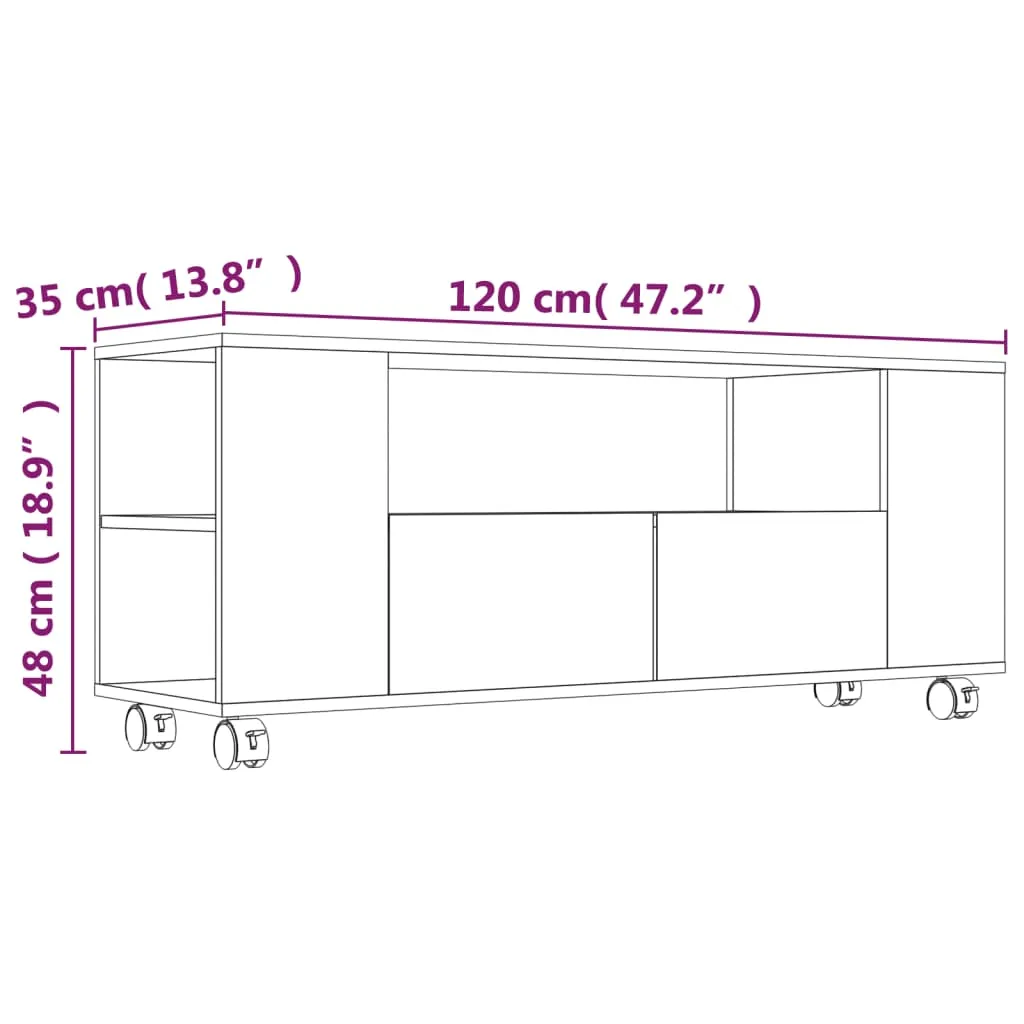 VidaXL TV-Schrank Hochglanz-Weiß 120x35x48 Cm Holzwerkstoff – Bild 6