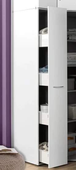 Wäscheschrank Mehrzweckschrank Multiraumkonzept Weiß 30cm 1-türig