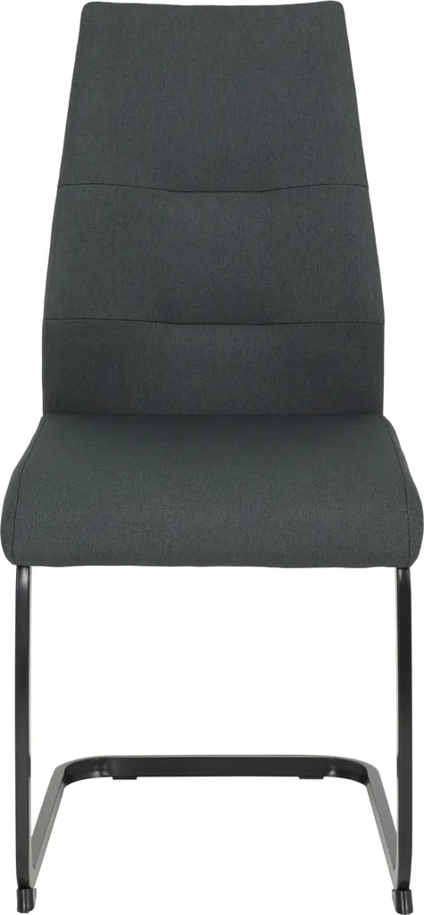 4er Set Esszimmerstuhl Ria - Webstoff Anthrazit - Metallgestell Vierkantrohr Pulverbeschichtung Schwarz - 140kg Belastbar – Bild 2