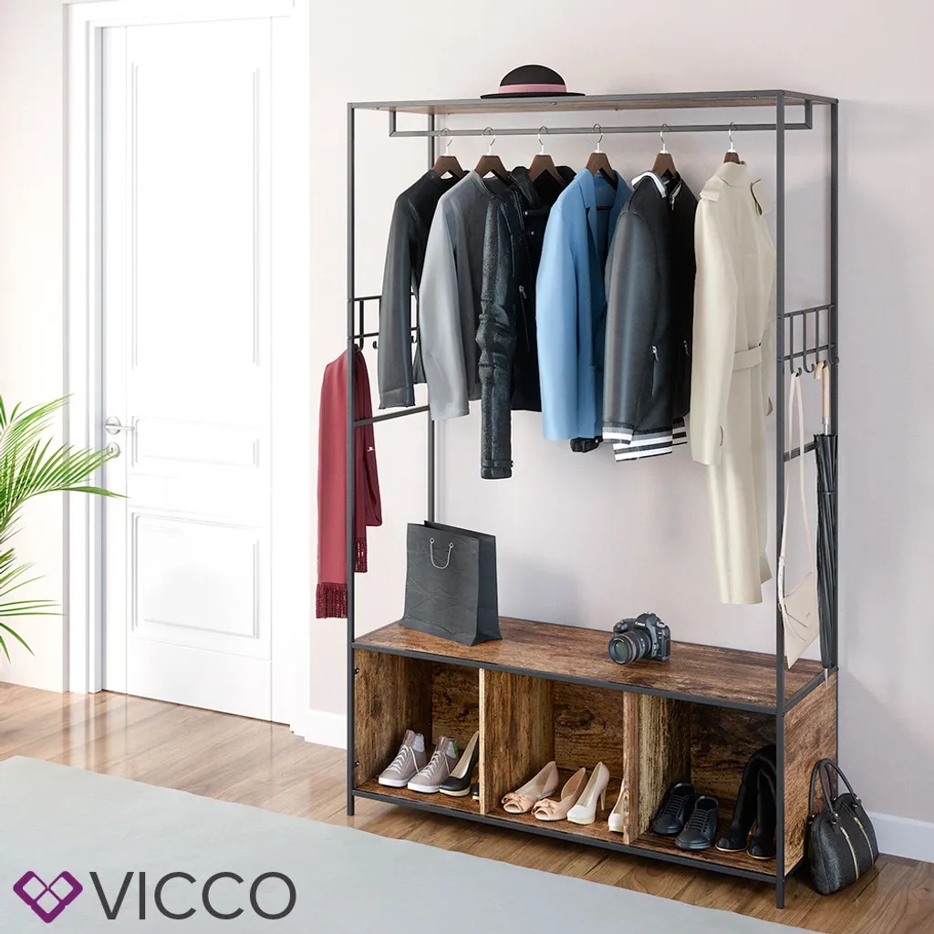 Vicco Kleiderschrank Fyrk Antikholz 119,5 X 189 X 44 Cm Holzwerkstoff Metall – Bild 5