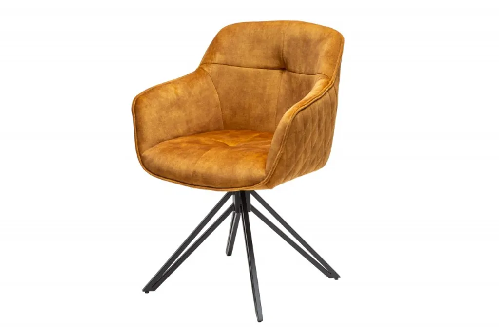 Invicta Stuhl Euphoria Senfgelb Samt Drehbar – Bild 4