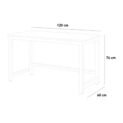 Rechteckiger Bürotisch 120x60cm Holz Metall Modern Weiß Bridgewhite 120Farbe: Weiß, Höhe (cm): 74, Breite (cm): 120, Tiefe (cm): 60, Zusammensetzung: WOOD, METAL, Länge (cm): 60