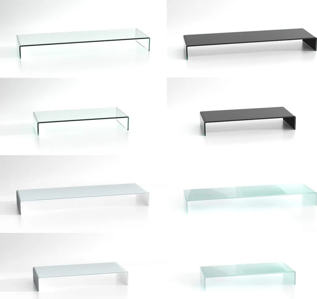 DURATABLE® Schwarz 1000mm X 300mm X 130mm Glasaufsatz Glastisch LCD Tisch TV Aufsatz Monitor – Bild 5