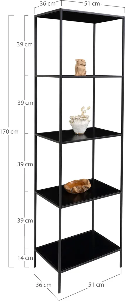 Vita Metallregal In Schwarz | Schmales Standregal Aus Stahl – Bild 5