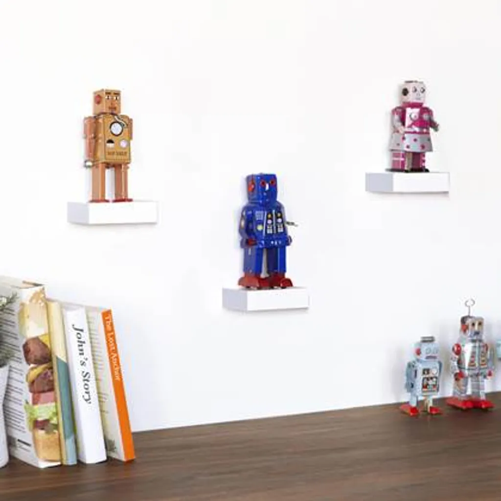 Umbra Wall Display Showcase Regal, 3er Set, Bücherhalter, Bücherstütze, Bücherregal, Buchstütze, Buchhalter, Holz / Metall, Weiß, 325560660 – Bild 10