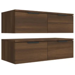 VidaXL Wandschränke 2 Stk. Braun Eichen-Optik 68x30x20cm Holzwerkstoff