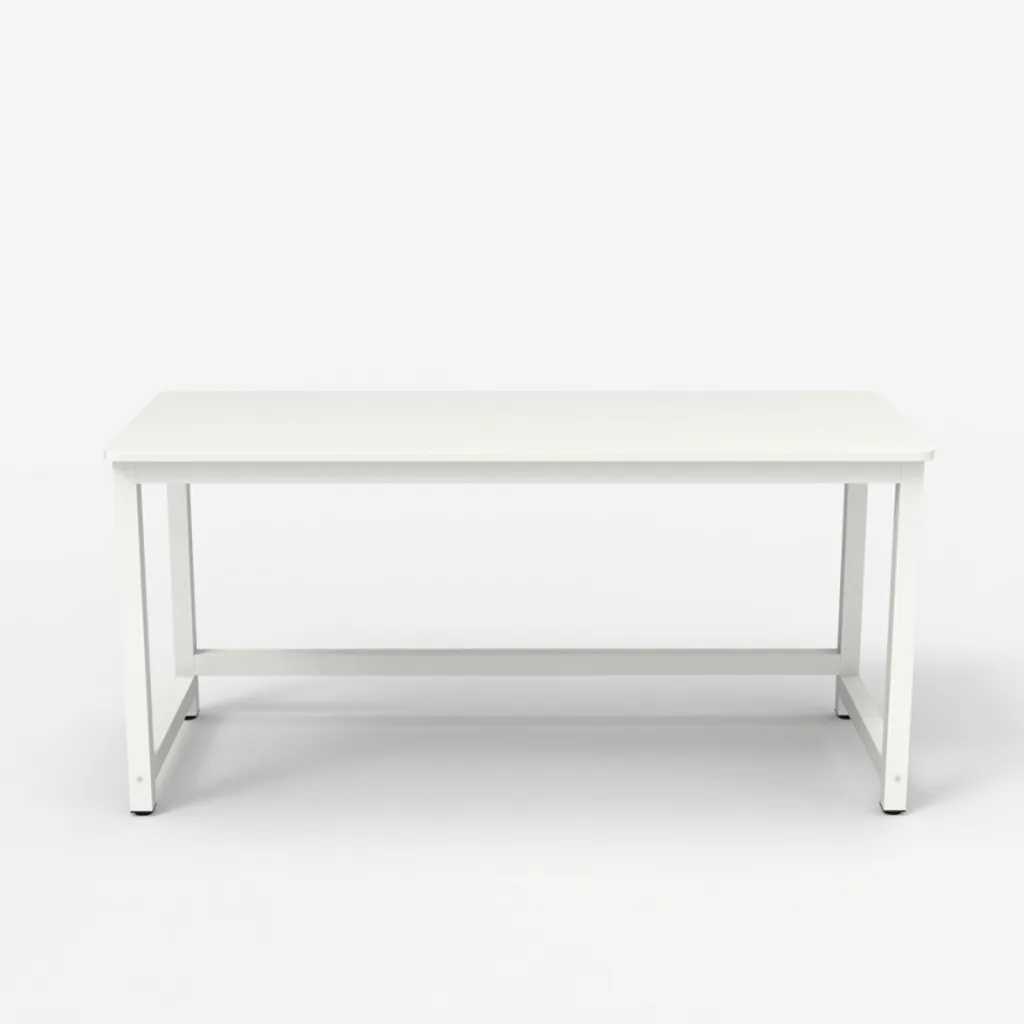 Rechteckiger Bürotisch 120x60cm Holz Metall Modern Weiß Bridgewhite 120Farbe: Weiß, Höhe (cm): 74, Breite (cm): 120, Tiefe (cm): 60, Zusammensetzung: WOOD, METAL, Länge (cm): 60 – Bild 6