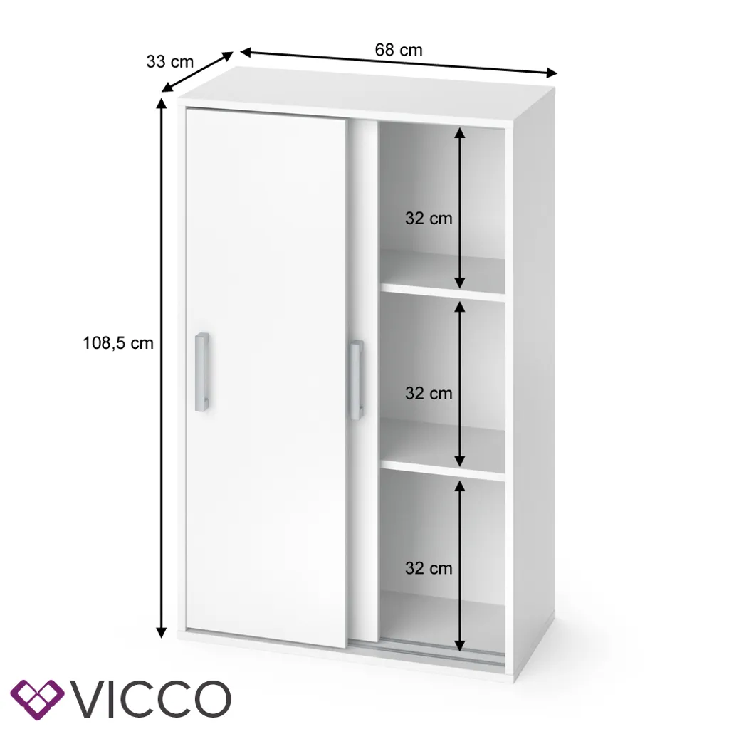 Vicco Kleiderschrank Falk Weiß 68 X 108,5 X 33 Cm Holzwerkstoff – Bild 3