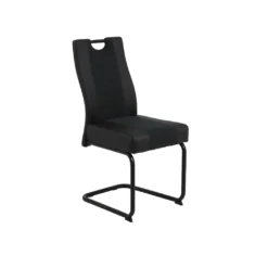 920483 DANIELA S Schwarz Kunstleder / Webstoff Esszimmerstuhl Schwingstuhl Küchenstuhl Für Essgruppe